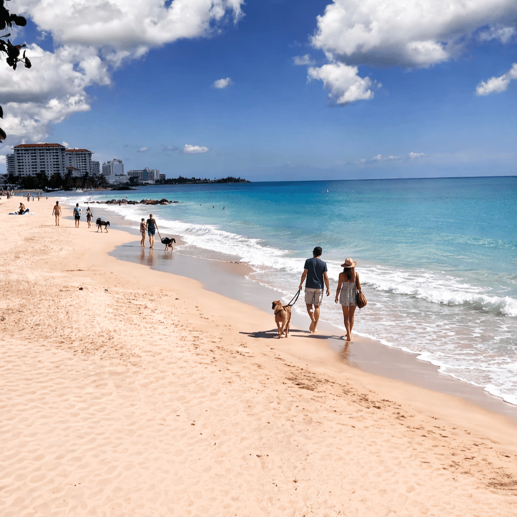 Dog-friendly beach walk near Acacia Boutique Hotel in Condado San Juan Puerto Rico